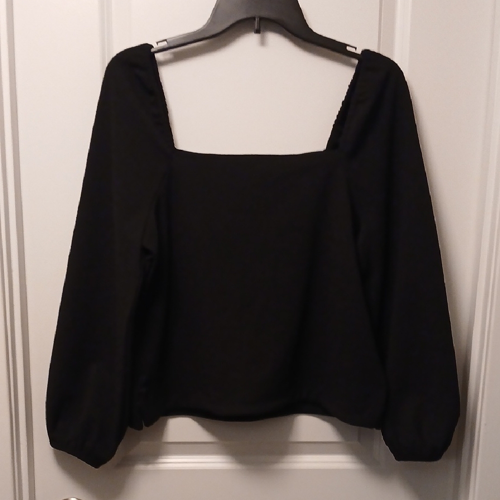 Madewell Black Square Neck Blouse